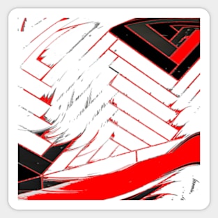 red grey black and white abstract geometrical art Sticker